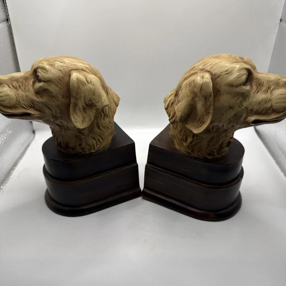 Vintage Bookends C2C Design‎ Golden Retriever Shelf Bookcase
